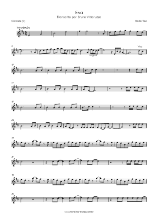 Radio Taxi Eva score for Clarinet (C)