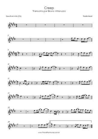 Radiohead Creep score for Alto Saxophone
