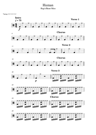Rag ´N´ Bone Man Human score for Drums