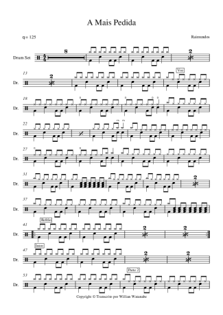 Raimundos A Mais Pedida score for Drums