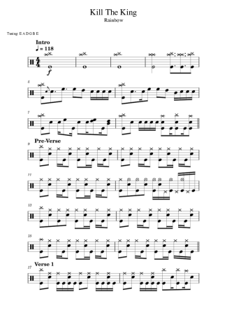 Rainbow Kill The King score for Drums