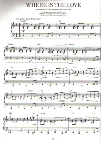 Ralph MacDonald Where Is The Love score for Piano