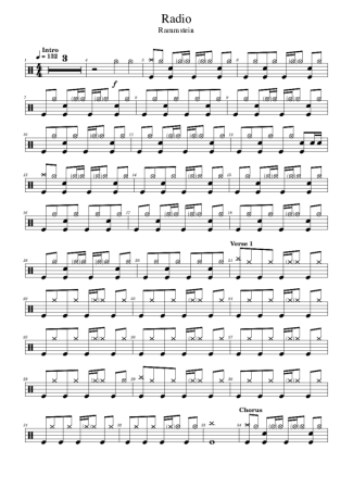 Rammstein Radio score for Drums