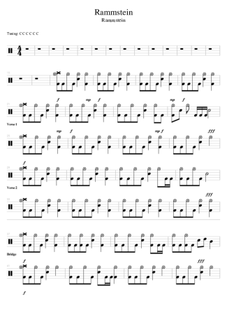 Rammstein Rammstein score for Drums