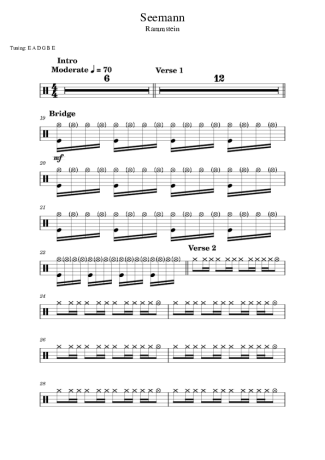 Rammstein Seemann score for Drums