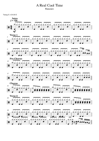 Ramones A Real Cool Time score for Drums