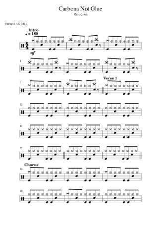 Ramones Carbona Not Glue score for Drums