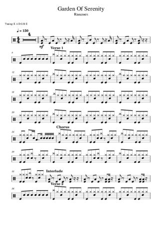 Ramones Garden Of Serenity score for Drums
