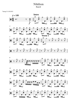 Rancid Nihilism score for Drums