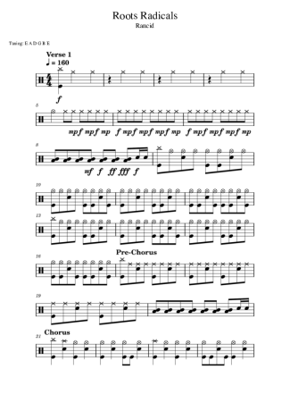 Rancid Roots Radicals score for Drums