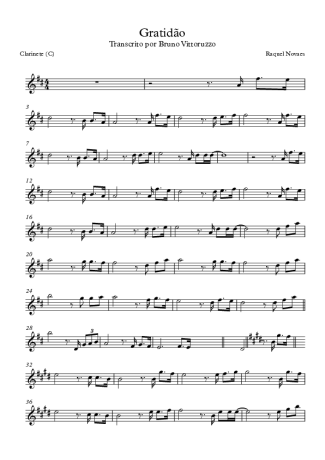 Raquel Novaes Gratidão score for Clarinet (C)