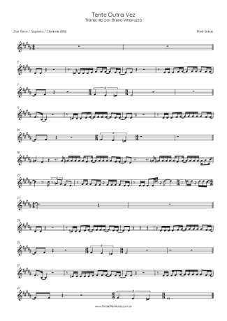 Raul Seixas Tente Outra Vez score for Clarinet (Bb)