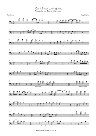Ray Charles I Can´t Stop Loving You score for Trombone