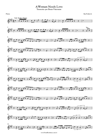Ray Parker Jr. A Woman Needs Love score for Flute
