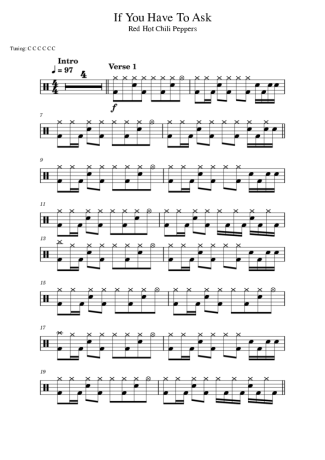 Red Hot Chili Peppers If You Have To Ask score for Drums