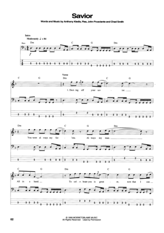 Red Hot Chili Peppers Savior score for Bass