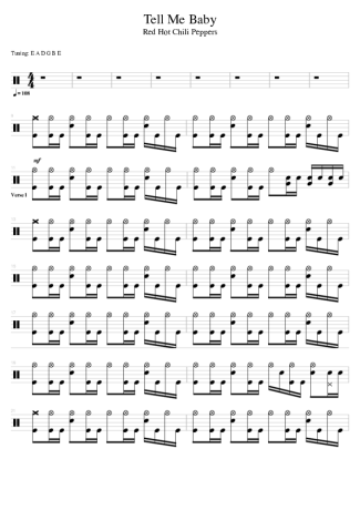 Red Hot Chili Peppers Tell Me Baby score for Drums