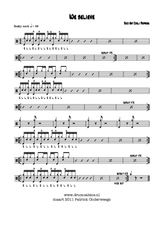Red Hot Chili Peppers We Believe score for Drums