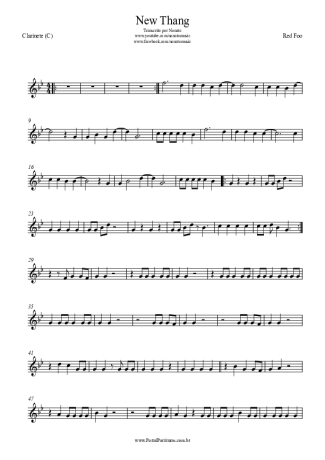 Redfoo New Thang score for Clarinet (C)