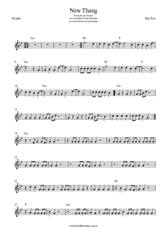 Redfoo New Thang score for Keyboard