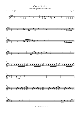 Remember Sports Clean Socks score for Alto Saxophone