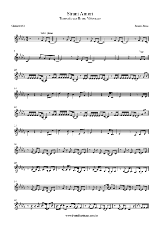 Renato Russo Strani Amori score for Clarinet (C)