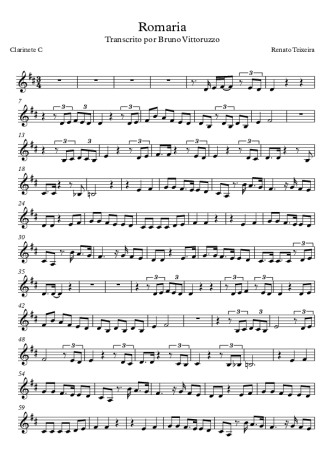 Renato Teixeira Romaria score for Clarinet (C)