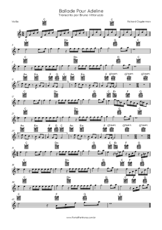 Richard Clayderman Ballade Pour Adeline score for Acoustic Guitar