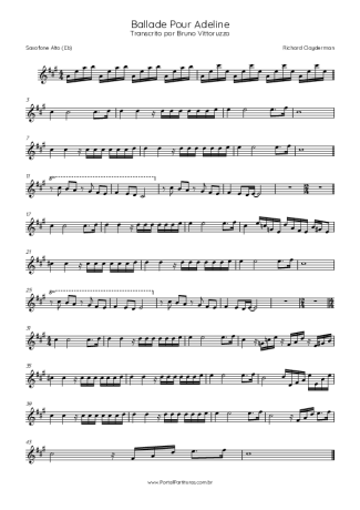 Richard Clayderman  score for Alto Saxophone