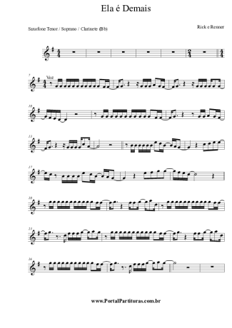 Rick & Renner Ela É Demais score for Tenor Saxophone Soprano (Bb)
