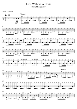 Ricky Montgomery Line Without A Hook score for Drums