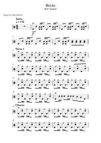 Rise Against Bricks score for Drums