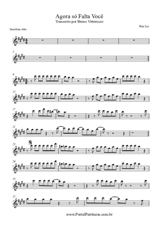Rita Lee Agora Só Falta Você score for Alto Saxophone