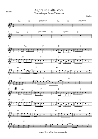 Rita Lee Agora Só Falta Você score for Keyboard