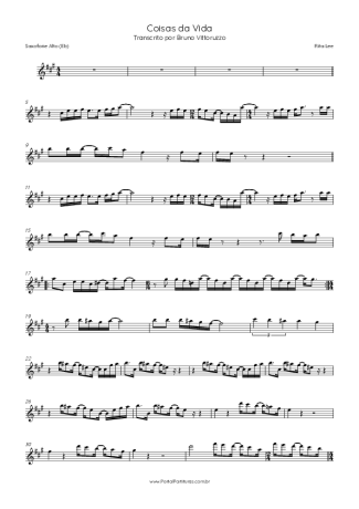 Rita Lee Coisas Da Vida score for Alto Saxophone