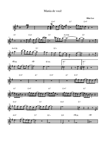 Rita Lee Mania de Você score for Alto Saxophone
