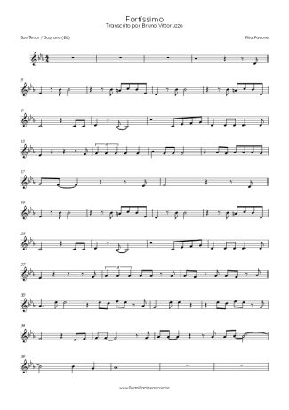 Rita Pavone Fortíssimo score for Tenor Saxophone Soprano (Bb)