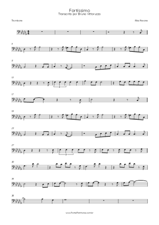 Rita Pavone Fortíssimo score for Trombone