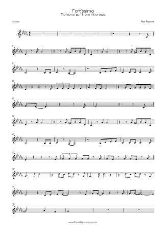 Rita Pavone Fortíssimo score for Violin
