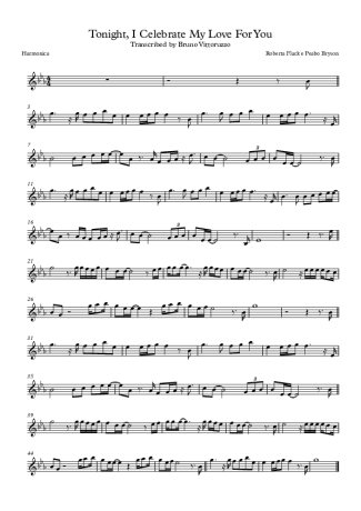 Roberta Flack and Peabo Bryson Tonight, I Celebrate My Love For You score for Harmonica