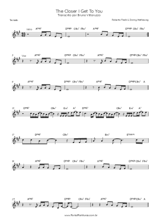 Roberta Flack & Donny Hathaway The Closer I Get To You score for Keyboard