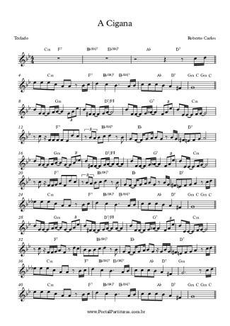Roberto Carlos A Cigana score for Keyboard