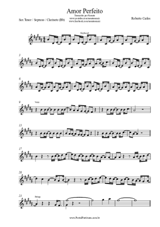 Roberto Carlos  score for Clarinet (Bb)