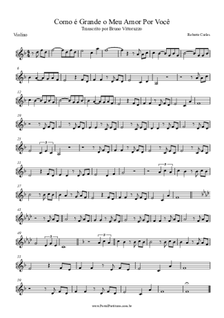 Roberto Carlos Como É Grande O Meu Amor Por Você score for Violin
