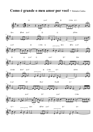 Roberto Carlos Como é Grande o Meu Amor Por Você score for Tenor Saxophone Soprano (Bb)
