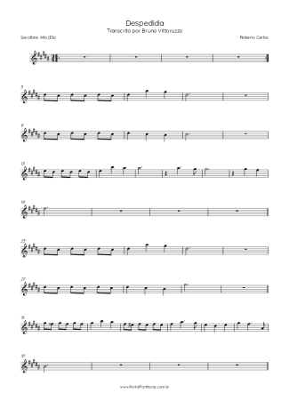 Roberto Carlos Despedida score for Alto Saxophone