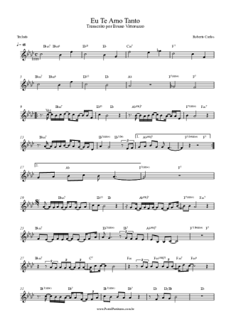 Roberto Carlos Eu Te Amo Tanto score for Keyboard