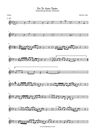 Roberto Carlos Eu Te Amo Tanto score for Violin