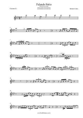 Roberto Carlos Falando Sério score for Clarinet (C)