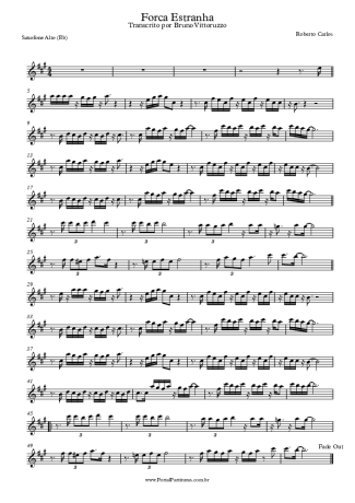 Roberto Carlos Força Estranha score for Alto Saxophone